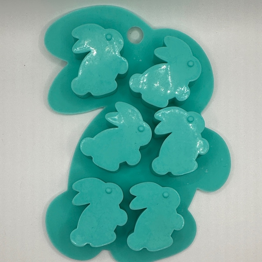 Turquoise Bunny-Shaped Silicone Mold for Small Pets